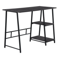OSP Home Furnishings FWK42-MW Frame Works 40” Desk with Two Storage Shelves in Mocha Finish